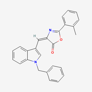 molecular formula C26H20N2O2 B4772478 (4E)-4-[(1-benzylindol-3-yl)methylidene]-2-(2-methylphenyl)-1,3-oxazol-5-one 