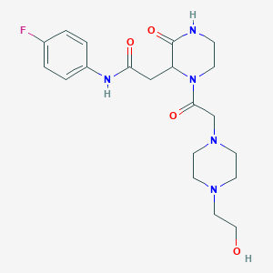 molecular formula C20H28FN5O4 B4772494 N-(4-fluorophenyl)-2-(1-{[4-(2-hydroxyethyl)piperazin-1-yl]acetyl}-3-oxopiperazin-2-yl)acetamide 