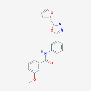 molecular formula C20H15N3O4 B477261 N-{3-[5-(2-furyl)-1,3,4-oxadiazol-2-yl]phenyl}-3-methoxybenzamide CAS No. 432531-94-7
