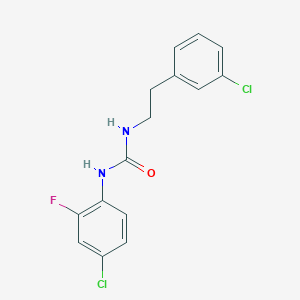 molecular formula C15H13Cl2FN2O B4772681 N-(4-CHLORO-2-FLUOROPHENYL)-N'-(3-CHLOROPHENETHYL)UREA 
