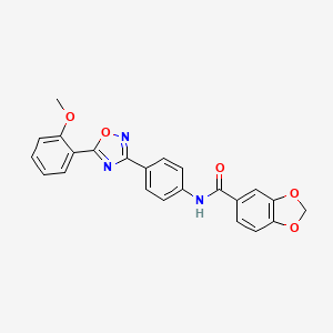 molecular formula C23H17N3O5 B4772769 N~5~-{4-[5-(2-METHOXYPHENYL)-1,2,4-OXADIAZOL-3-YL]PHENYL}-1,3-BENZODIOXOLE-5-CARBOXAMIDE 