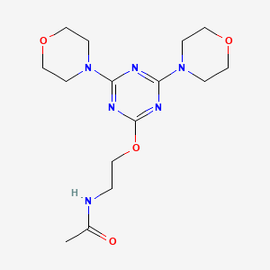 molecular formula C15H24N6O4 B4772781 N-(2-{[4,6-BIS(MORPHOLIN-4-YL)-1,3,5-TRIAZIN-2-YL]OXY}ETHYL)ACETAMIDE 