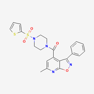 molecular formula C22H20N4O4S2 B4772819 (6-methyl-3-phenylisoxazolo[5,4-b]pyridin-4-yl)[4-(2-thienylsulfonyl)piperazino]methanone 