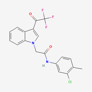 molecular formula C19H14ClF3N2O2 B4772901 N-(3-CHLORO-4-METHYLPHENYL)-2-[3-(2,2,2-TRIFLUOROACETYL)-1H-INDOL-1-YL]ACETAMIDE 