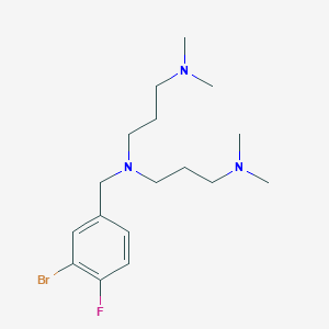 molecular formula C17H29BrFN3 B4772918 N'-[(3-bromo-4-fluorophenyl)methyl]-N'-[3-(dimethylamino)propyl]-N,N-dimethylpropane-1,3-diamine 