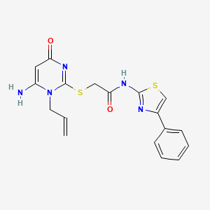 2-[(1-allyl-6-amino-4-oxo-1,4-dihydro-2-pyrimidinyl)thio]-N-(4-phenyl-1,3-thiazol-2-yl)acetamide