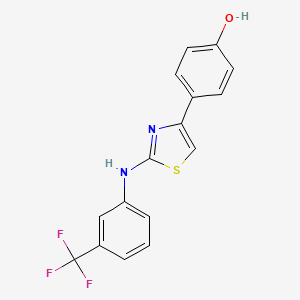 molecular formula C16H11F3N2OS B4773159 4-[2-[3-(Trifluoromethyl)anilino]-1,3-thiazol-4-yl]phenol 
