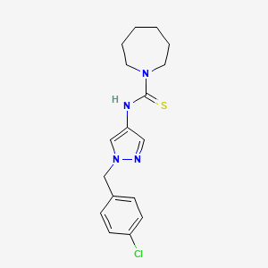 molecular formula C17H21ClN4S B4773188 N~1~-[1-(4-CHLOROBENZYL)-1H-PYRAZOL-4-YL]-1-AZEPANECARBOTHIOAMIDE 