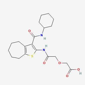 molecular formula C20H28N2O5S B4773196 2-({[3-(CYCLOHEXYLCARBAMOYL)-4H,5H,6H,7H,8H-CYCLOHEPTA[B]THIOPHEN-2-YL]CARBAMOYL}METHOXY)ACETIC ACID 