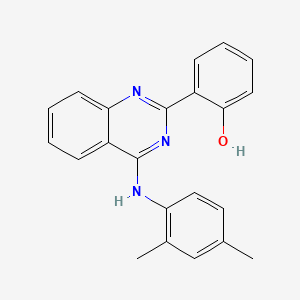 molecular formula C22H19N3O B4773273 2-[4-(2,4-Dimethylanilino)quinazolin-2-yl]phenol 