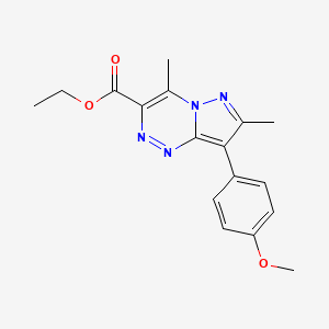 molecular formula C17H18N4O3 B4773306 ETHYL 8-(4-METHOXYPHENYL)-4,7-DIMETHYLPYRAZOLO[3,2-C][1,2,4]TRIAZINE-3-CARBOXYLATE 
