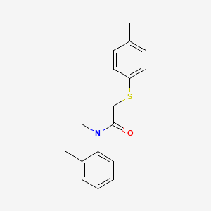 molecular formula C18H21NOS B4773438 N-ethyl-N-(2-methylphenyl)-2-[(4-methylphenyl)thio]acetamide 