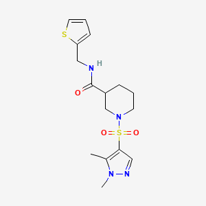 molecular formula C16H22N4O3S2 B4773489 1-[(1,5-dimethyl-1H-pyrazol-4-yl)sulfonyl]-N-(thiophen-2-ylmethyl)piperidine-3-carboxamide CAS No. 1005568-80-8