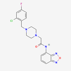 molecular formula C19H19ClFN5O2 B4773492 N-(2,1,3-BENZOXADIAZOL-4-YL)-2-[4-(2-CHLORO-4-FLUOROBENZYL)-1-PIPERAZINYL]ACETAMIDE 