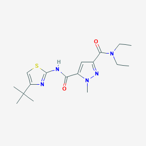 molecular formula C17H25N5O2S B4773583 N-[4-(TERT-BUTYL)-1,3-THIAZOL-2-YL]-N,N-DIETHYL-1-METHYL-1H-PYRAZOLE-3,5-DICARBOXAMIDE 