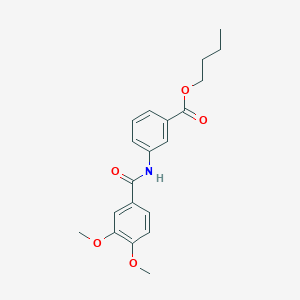 molecular formula C20H23NO5 B4773613 BUTYL 3-(3,4-DIMETHOXYBENZAMIDO)BENZOATE 