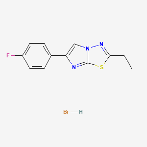 molecular formula C12H11BrFN3S B4773780 2-Ethyl-6-(4-fluorophenyl)imidazo[2,1-b][1,3,4]thiadiazole;hydrobromide 