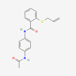 molecular formula C18H18N2O2S B4773840 N-[4-(acetylamino)phenyl]-2-(prop-2-en-1-ylsulfanyl)benzamide 