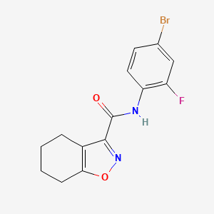 molecular formula C14H12BrFN2O2 B4773896 N~3~-(4-BROMO-2-FLUOROPHENYL)-4,5,6,7-TETRAHYDRO-1,2-BENZISOXAZOLE-3-CARBOXAMIDE 