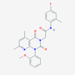molecular formula C25H23FN4O4 B4774002 N-(4-FLUORO-2-METHYLPHENYL)-2-[1-(2-METHOXYPHENYL)-5,7-DIMETHYL-2,4-DIOXO-1H,2H,3H,4H-PYRIDO[2,3-D]PYRIMIDIN-3-YL]ACETAMIDE 