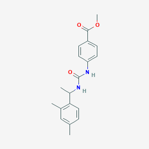 molecular formula C19H22N2O3 B4774090 Methyl 4-({[1-(2,4-dimethylphenyl)ethyl]carbamoyl}amino)benzoate 