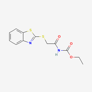 molecular formula C12H12N2O3S2 B4774122 ethyl N-[2-(1,3-benzothiazol-2-ylsulfanyl)acetyl]carbamate 