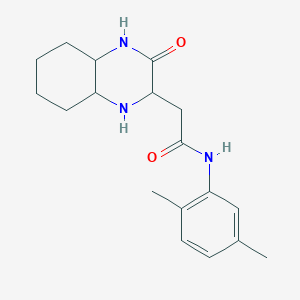 molecular formula C18H25N3O2 B4774152 N-(2,5-dimethylphenyl)-2-(3-oxo-2,4,4a,5,6,7,8,8a-octahydro-1H-quinoxalin-2-yl)acetamide 