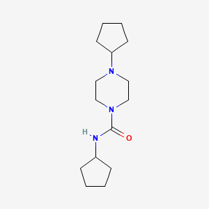 molecular formula C15H27N3O B4774198 N4-DICYCLOPENTYLPIPERAZINE-1-CARBOXAMIDE 