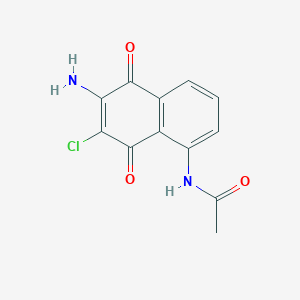 molecular formula C12H9ClN2O3 B047742 N-(6-Amino-7-chloro-5,8-dioxo-5,8-dihydro-1-naphthalenyl)acetamide CAS No. 113888-28-1