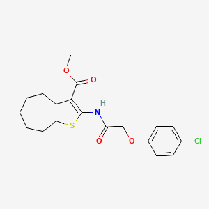 molecular formula C19H20ClNO4S B4774233 METHYL 2-{[2-(4-CHLOROPHENOXY)ACETYL]AMINO}-5,6,7,8-TETRAHYDRO-4H-CYCLOHEPTA[B]THIOPHENE-3-CARBOXYLATE 