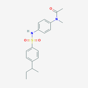 molecular formula C19H24N2O3S B4774295 N-[4-({[4-(butan-2-yl)phenyl]sulfonyl}amino)phenyl]-N-methylacetamide 
