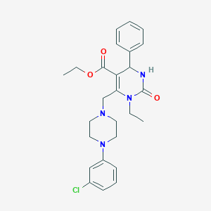 molecular formula C26H31ClN4O3 B4774327 ETHYL 6-{[4-(3-CHLOROPHENYL)PIPERAZINO]METHYL}-1-ETHYL-2-OXO-4-PHENYL-1,2,3,4-TETRAHYDRO-5-PYRIMIDINECARBOXYLATE 
