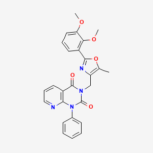molecular formula C26H22N4O5 B4774548 3-{[2-(2,3-DIMETHOXYPHENYL)-5-METHYL-1,3-OXAZOL-4-YL]METHYL}-1-PHENYL-1H,2H,3H,4H-PYRIDO[2,3-D]PYRIMIDINE-2,4-DIONE 
