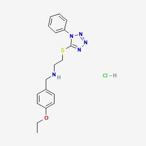 molecular formula C18H22ClN5OS B4774591 N-[(4-ethoxyphenyl)methyl]-2-(1-phenyltetrazol-5-yl)sulfanylethanamine;hydrochloride 