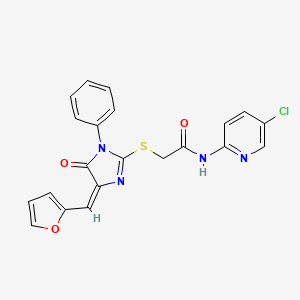 molecular formula C21H15ClN4O3S B4774625 N-(5-CHLORO-2-PYRIDINYL)-2-{[(4E)-4-(2-FURYLMETHYLENE)-5-OXO-1-PHENYL-4,5-DIHYDRO-1H-IMIDAZOL-2-YL]SULFANYL}ACETAMIDE 