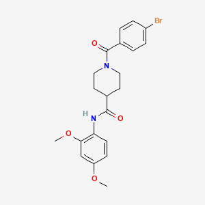 molecular formula C21H23BrN2O4 B4775013 1-(4-bromobenzoyl)-N-(2,4-dimethoxyphenyl)piperidine-4-carboxamide 