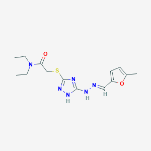molecular formula C14H20N6O2S B4775020 N,N-DIETHYL-2-[(5-{2-[(E)-1-(5-METHYL-2-FURYL)METHYLIDENE]HYDRAZINO}-4H-1,2,4-TRIAZOL-3-YL)SULFANYL]ACETAMIDE 