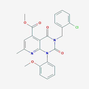 molecular formula C24H20ClN3O5 B4775037 METHYL 3-[(2-CHLOROPHENYL)METHYL]-1-(2-METHOXYPHENYL)-7-METHYL-2,4-DIOXO-1H,2H,3H,4H-PYRIDO[2,3-D]PYRIMIDINE-5-CARBOXYLATE 
