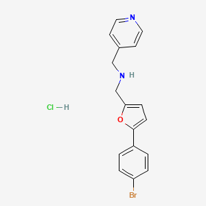 molecular formula C17H16BrClN2O B4775050 N-[[5-(4-bromophenyl)furan-2-yl]methyl]-1-pyridin-4-ylmethanamine;hydrochloride 