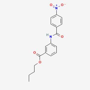 molecular formula C18H18N2O5 B4775183 BUTYL 3-(4-NITROBENZAMIDO)BENZOATE 