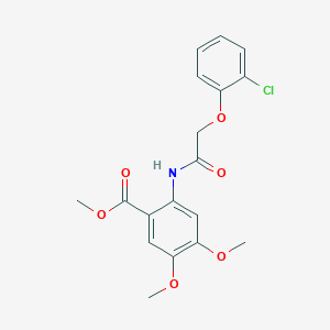 molecular formula C18H18ClNO6 B4775197 Methyl 2-[[2-(2-chlorophenoxy)acetyl]amino]-4,5-dimethoxybenzoate 