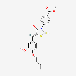molecular formula C23H23NO5S2 B4775208 methyl 4-[(5Z)-5-(4-butoxy-3-methoxybenzylidene)-4-oxo-2-thioxo-1,3-thiazolidin-3-yl]benzoate 