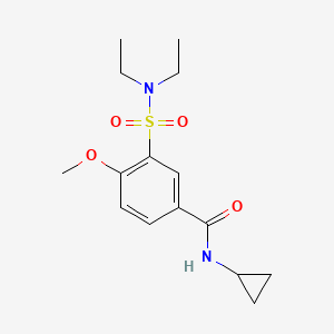molecular formula C15H22N2O4S B4775297 N-cyclopropyl-3-(diethylsulfamoyl)-4-methoxybenzamide 