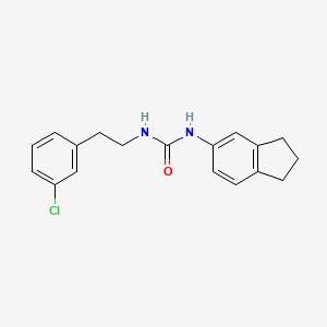 molecular formula C18H19ClN2O B4775304 N-(3-CHLOROPHENETHYL)-N'-(2,3-DIHYDRO-1H-INDEN-5-YL)UREA 