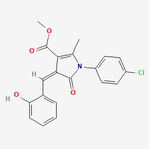 molecular formula C20H16ClNO4 B4775442 Methyl (4Z)-1-(4-chlorophenyl)-4-[(2-hydroxyphenyl)methylidene]-2-methyl-5-oxo-4,5-dihydro-1H-pyrrole-3-carboxylate 