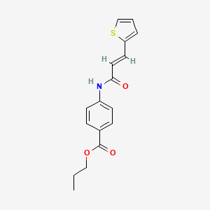 molecular formula C17H17NO3S B4775490 PROPYL 4-{[(E)-3-(2-THIENYL)-2-PROPENOYL]AMINO}BENZOATE 