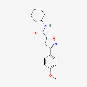 molecular formula C17H22N2O3 B4775498 N-cyclohexyl-3-(4-methoxyphenyl)-4,5-dihydro-1,2-oxazole-5-carboxamide 