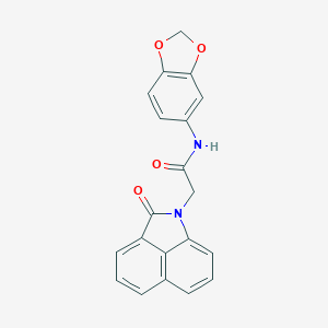 molecular formula C20H14N2O4 B477580 N-Benzo[1,3]dioxol-5-yl-2-(2-oxo-2H-benzo[cd]indol-1-yl)-acetamide CAS No. 354121-90-7