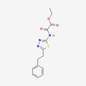 molecular formula C14H15N3O3S B4775983 ETHYL {[5-(2-PHENYLETHYL)-1,3,4-THIADIAZOL-2-YL]CARBAMOYL}FORMATE 