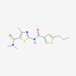 molecular formula C15H19N3O2S2 B4776019 NN4-TRIMETHYL-2-(5-PROPYLTHIOPHENE-3-AMIDO)-13-THIAZOLE-5-CARBOXAMIDE 